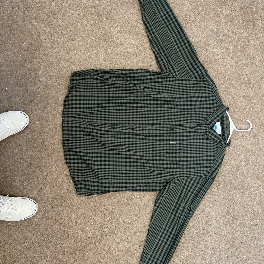 Columbia green plaid shirt